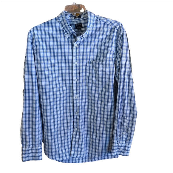 J. Crew Mens XL Blue Plaid Long Sleeve Button Up Cotton Shirt Casual Preppy - Picture 1 of 12